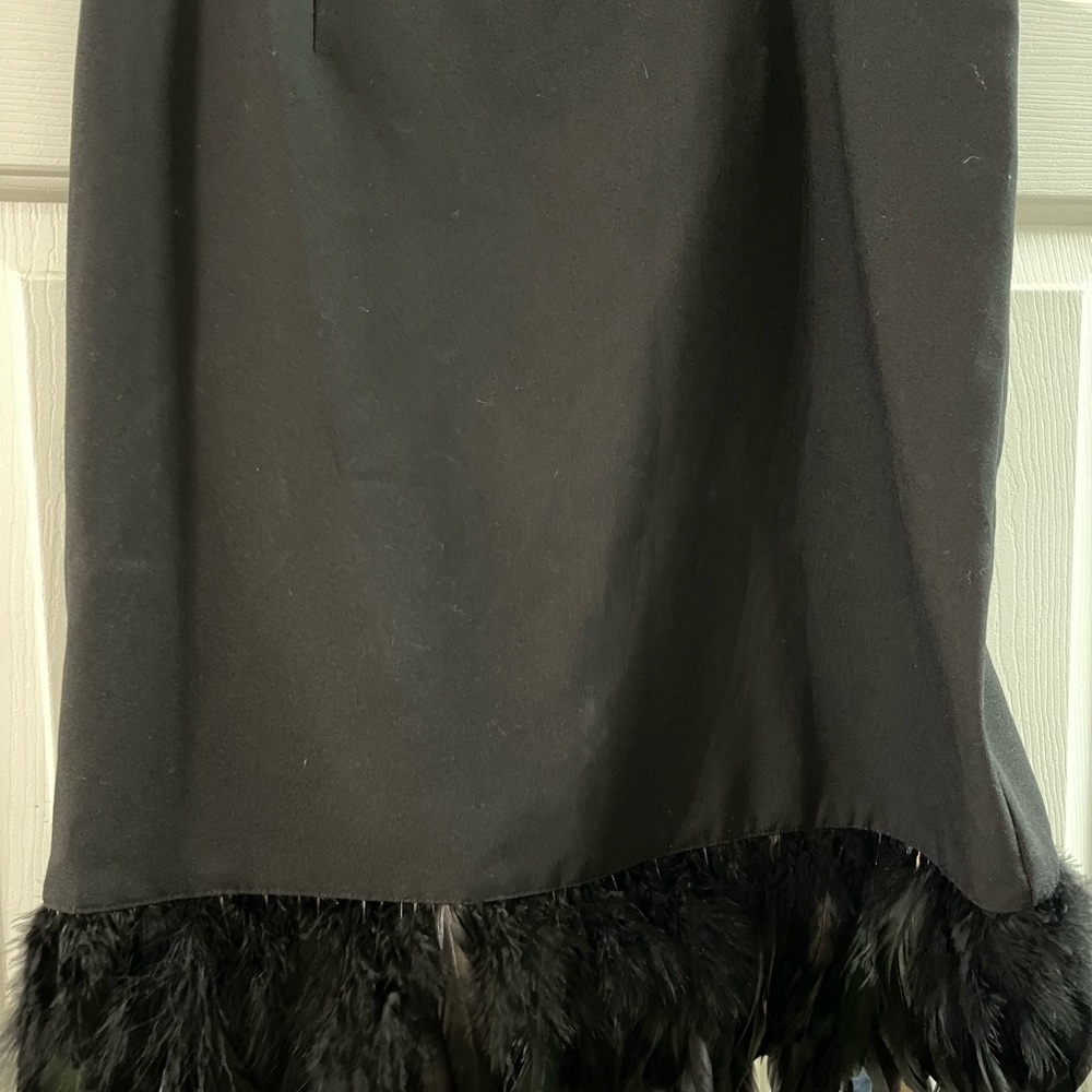 Nicole Black Skirt with Feather Detail